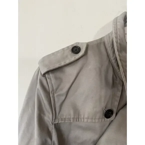BANANA REPUBLIC Double-Breasted Belted Lined Trench Coat Sze S Khaki Classic EUC - Picture 4 of 15